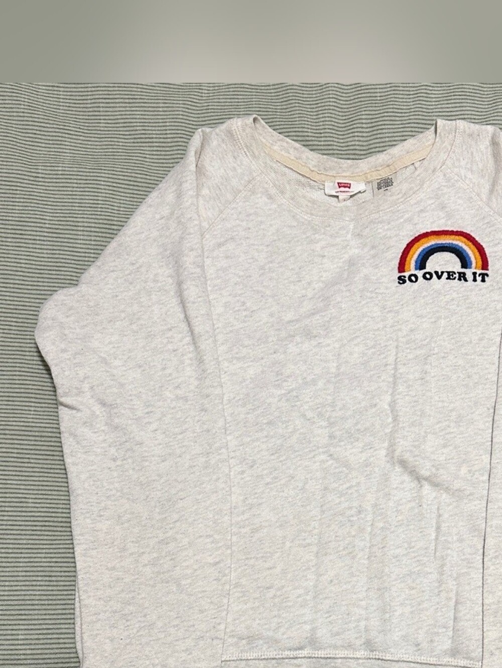 Levi's Light Gray Sweatshirt with Rainbow Patch